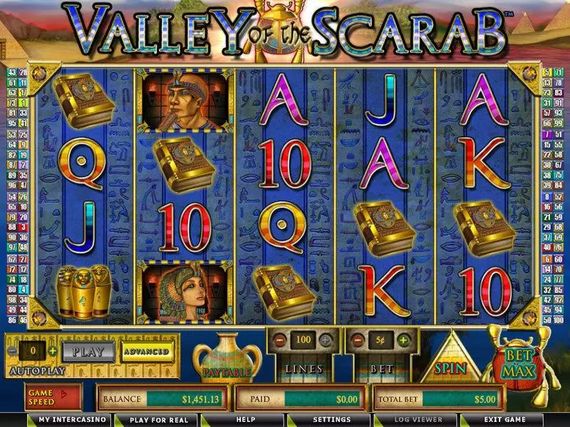 Valley of the Scarab Fun Slot Game made by Amaya with 5 Reel and 100 Line