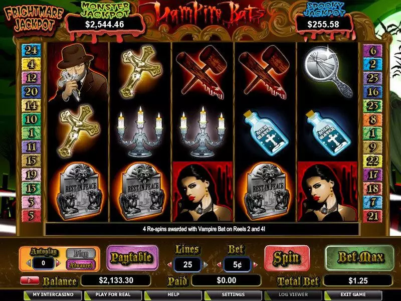 Vampire Bats Fun Slot Game made by CryptoLogic with 5 Reel and 25 Line