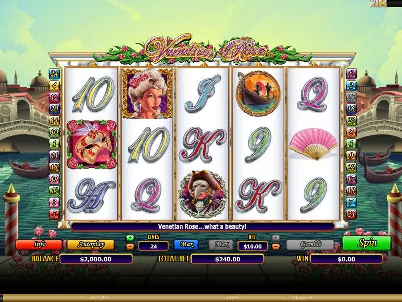 Venetian Rose Fun Slot Game made by Amaya with 5 Reel and 25 Line