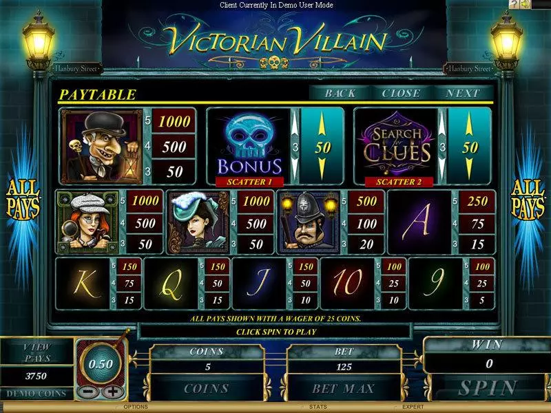 Victorian Villain Fun Slot Game made by Genesis with 5 Reel and 243 Line
