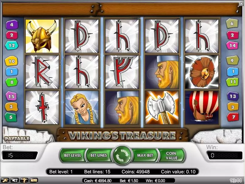 Viking's Treasure Fun Slot Game made by NetEnt with 5 Reel and 15 Line