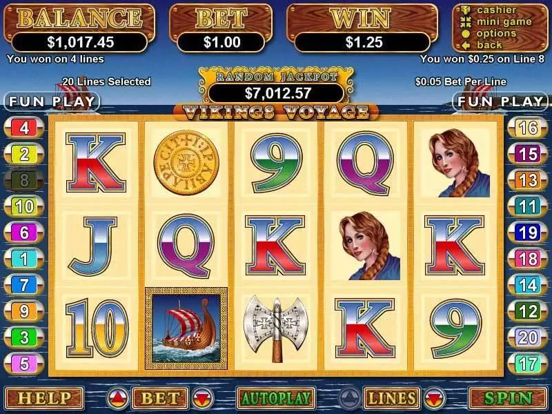 Vikings Voyage Fun Slot Game made by RTG with 5 Reel and 20 Line