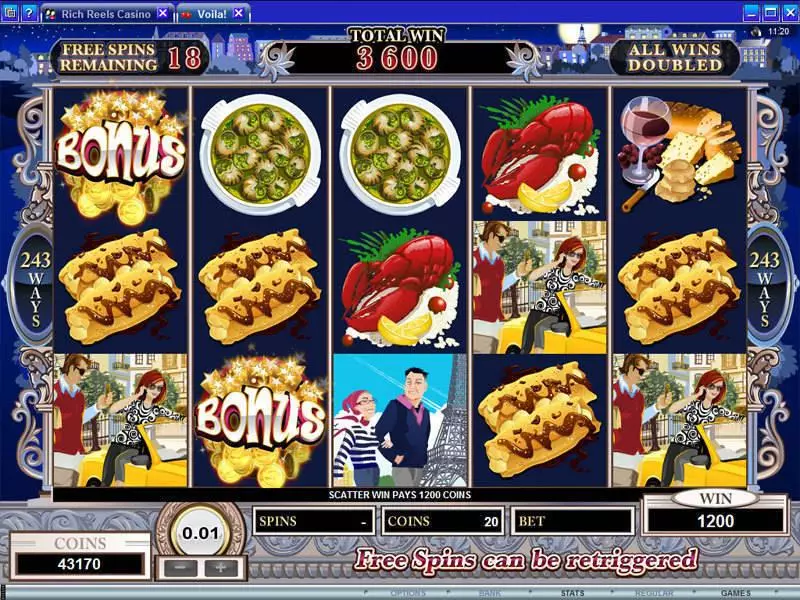 Voila Fun Slot Game made by Microgaming with 5 Reel and 243 Line