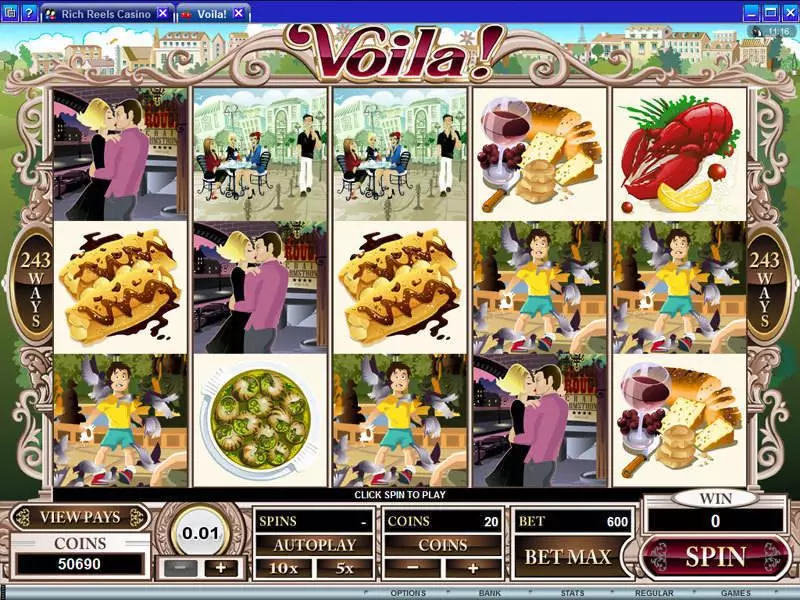Voila Fun Slot Game made by Microgaming with 5 Reel and 243 Line