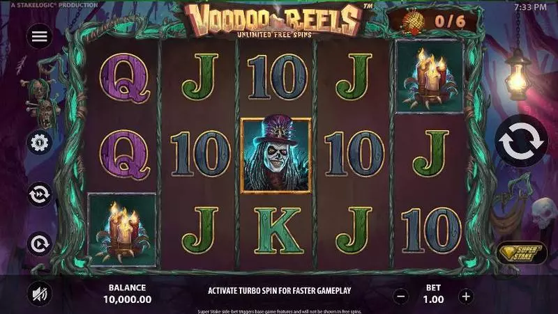 Voodoo Reels Unlimited Free Spins Fun Slot Game made by StakeLogic with 5 Reel and 10 Line