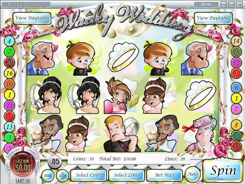 Wacky Wedding Fun Slot Game made by Rival with 5 Reel and 20 Line