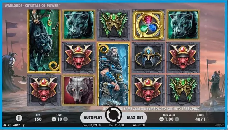 Warlords: Crystals of Power Fun Slot Game made by NetEnt with 5 Reel and 30 Line