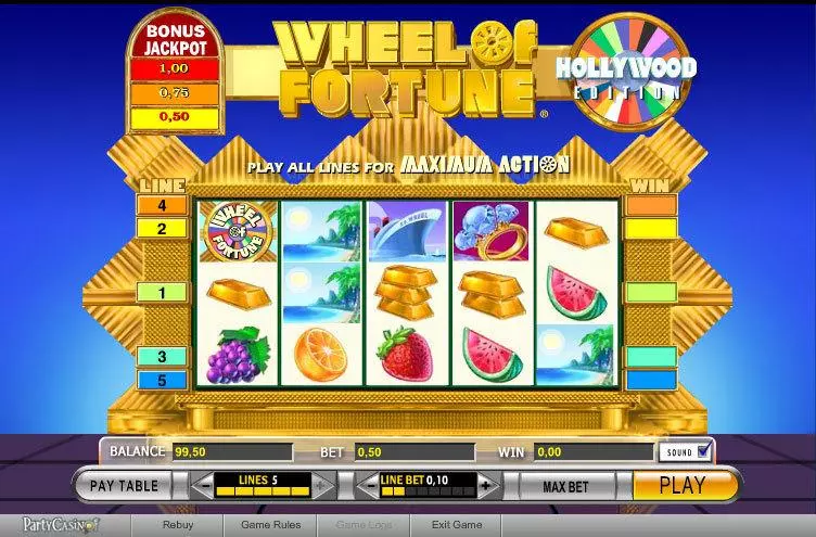Wheel of Fortune Fun Slot Game made by IGT with 5 Reel and 5 Line