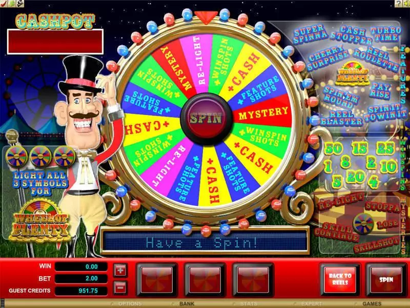 Wheel of Plenty Fun Slot Game made by Microgaming with 3 Reel and 1 Line