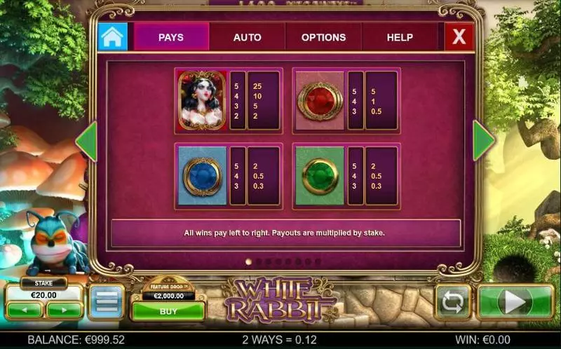 White Rabbit Fun Slot Game made by Big Time Gaming with 5 Reel and 248832 Way