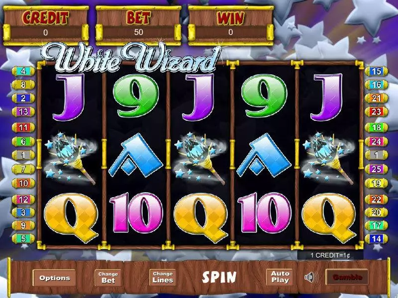 White Wizard Fun Slot Game made by Eyecon with 5 Reel and 25 Line