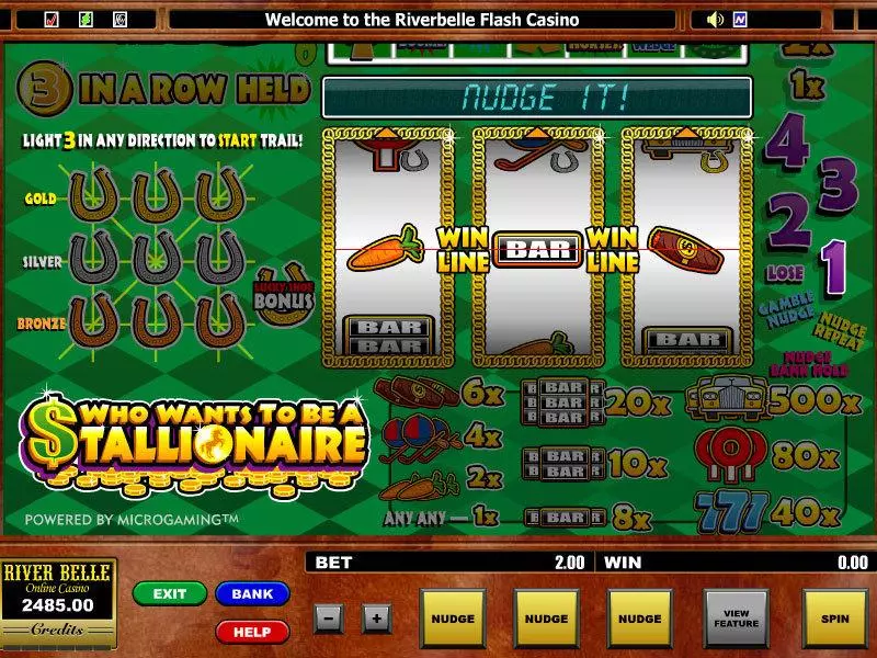 Who want's to be a Stallionaire Fun Slot Game made by Microgaming with 3 Reel and 1 Line