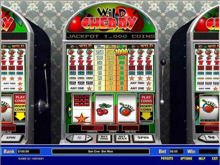Wild Cherry 5 Line Fun Slot Game made by Parlay with 3 Reel and 5 Line
