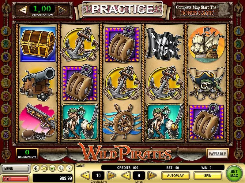 Wild Pirates Fun Slot Game made by GTECH with 5 Reel and 9 Line