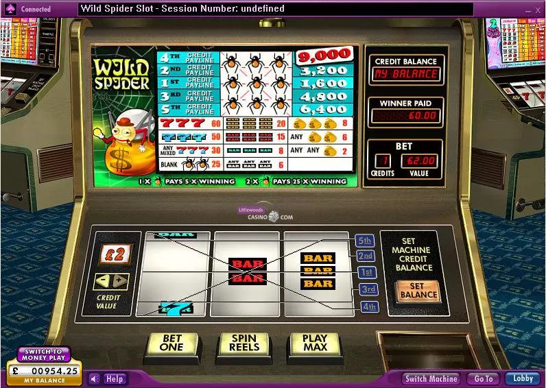 Wild Spider Fun Slot Game made by 888 with 3 Reel and 5 Line