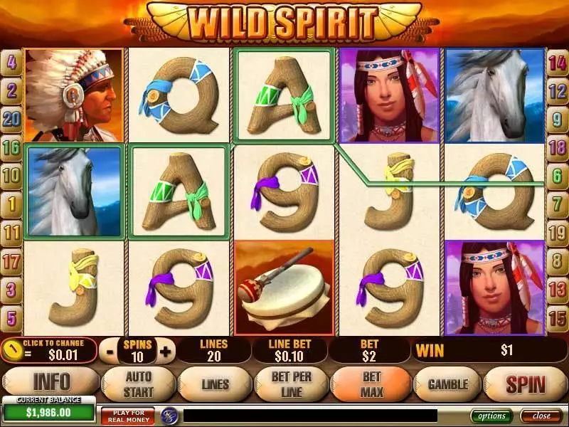 Wild Spirit Fun Slot Game made by PlayTech with 5 Reel and 20 Line