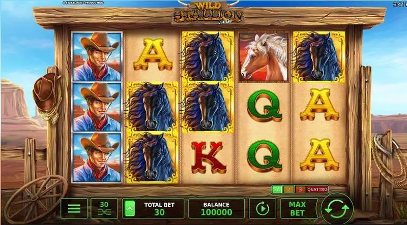 Wild Stallion Quatro Fun Slot Game made by StakeLogic with 5 Reel and 30 Line