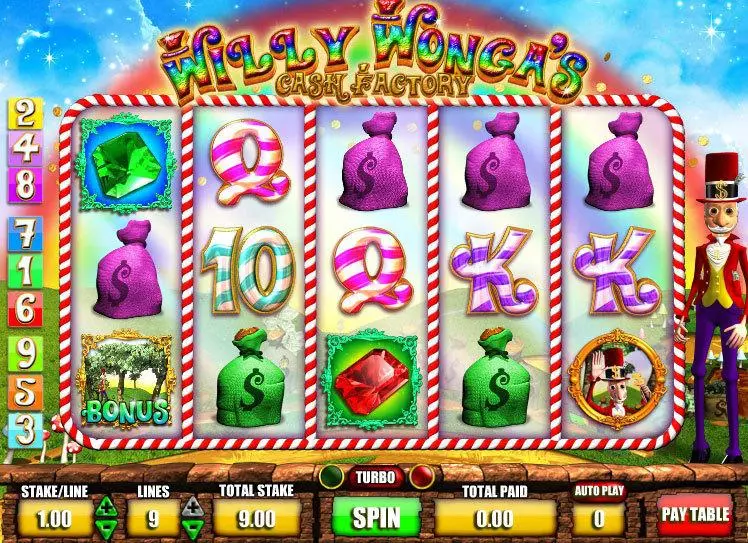 Willy Wonga's Cash Factory Fun Slot Game made by Mazooma with 5 Reel and 9 Line