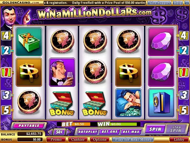 Win a Milllion Dollars Fun Slot Game made by Vegas Technology with 5 Reel and 5 Line