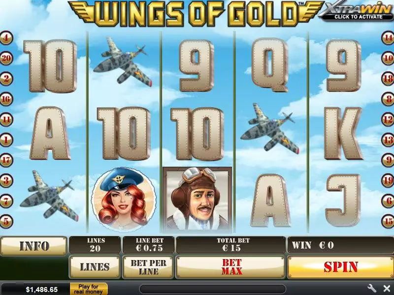 Wings of Gold Fun Slot Game made by PlayTech with 5 Reel and 20 Line