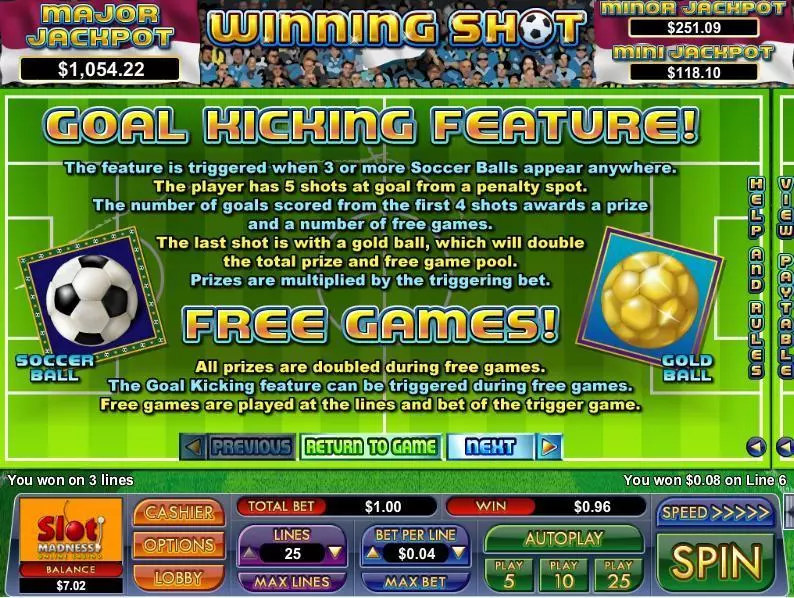 Winning Shot Fun Slot Game made by NuWorks with 5 Reel and 25 Line