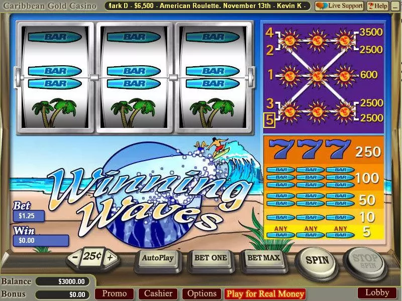 Winning Waves Fun Slot Game made by Vegas Technology with 3 Reel and 5 Line