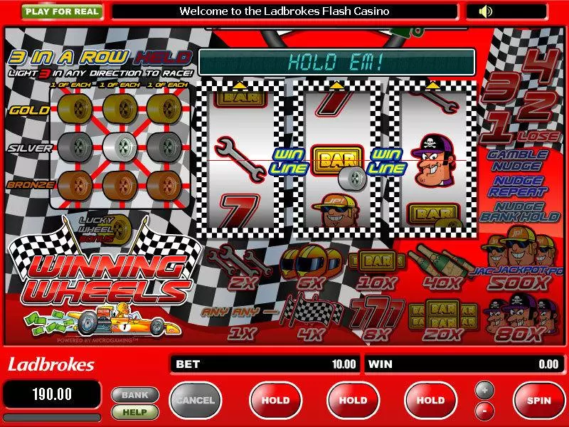 Winning Wheels Fun Slot Game made by Microgaming with 3 Reel and 1 Line