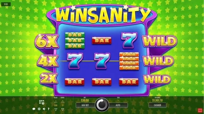 Winsanity Fun Slot Game made by Rival with 3 Reel and 1 Line