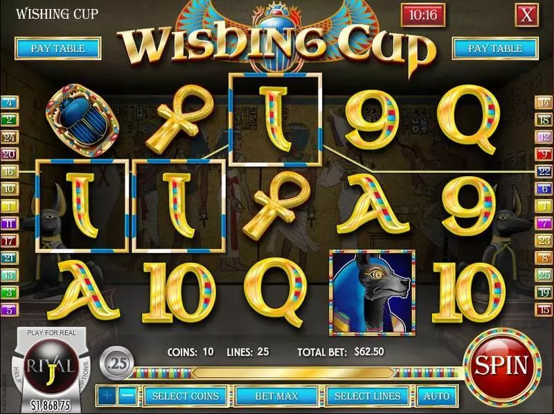 Wishing Cup Fun Slot Game made by Rival with 5 Reel and 25 Line