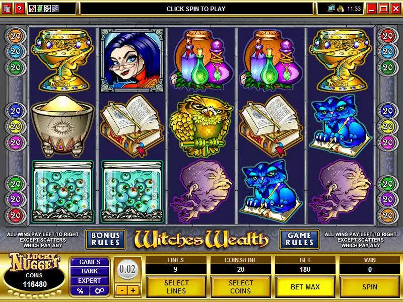Witches Wealth Fun Slot Game made by Microgaming with 5 Reel and 9 Line