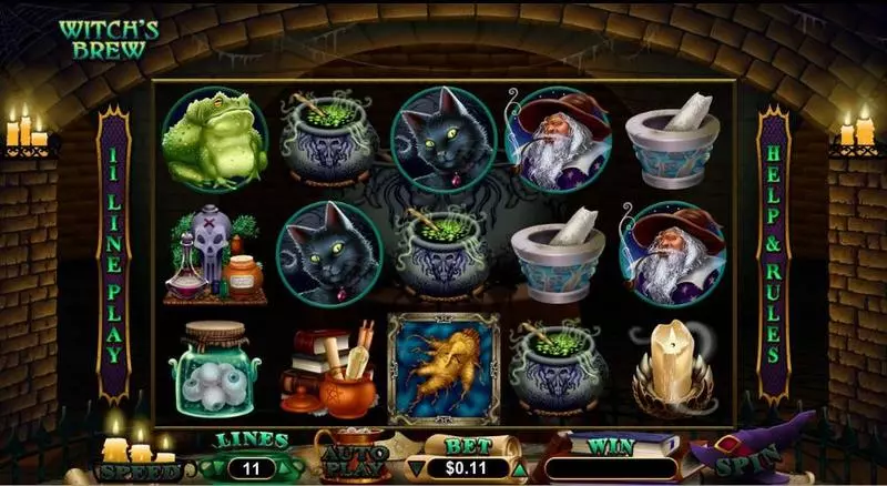 Witch's Brew Fun Slot Game made by RTG with 5 Reel and 25 Line