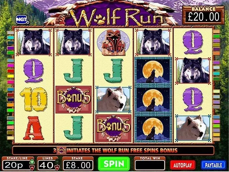 Wolf Run Fun Slot Game made by IGT with 5 Reel and 40 Line