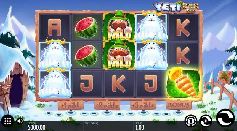 Yeti - Battle of Greenhat Peak Fun Slot Game made by Thunderkick with 5 Reel and 11 Line