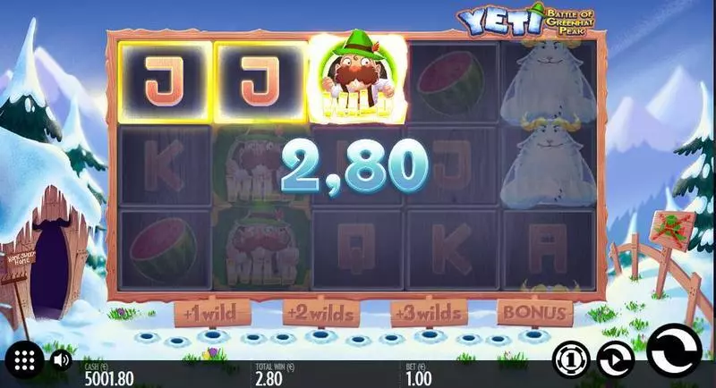 Yeti - Battle of Greenhat Peak Fun Slot Game made by Thunderkick with 5 Reel and 11 Line