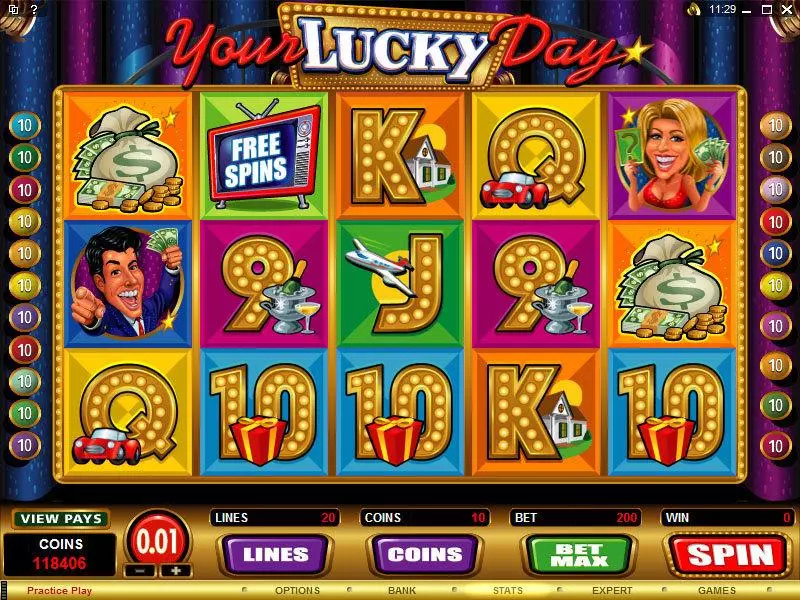 Your Lucky Day Fun Slot Game made by Microgaming with 5 Reel and 20 Line