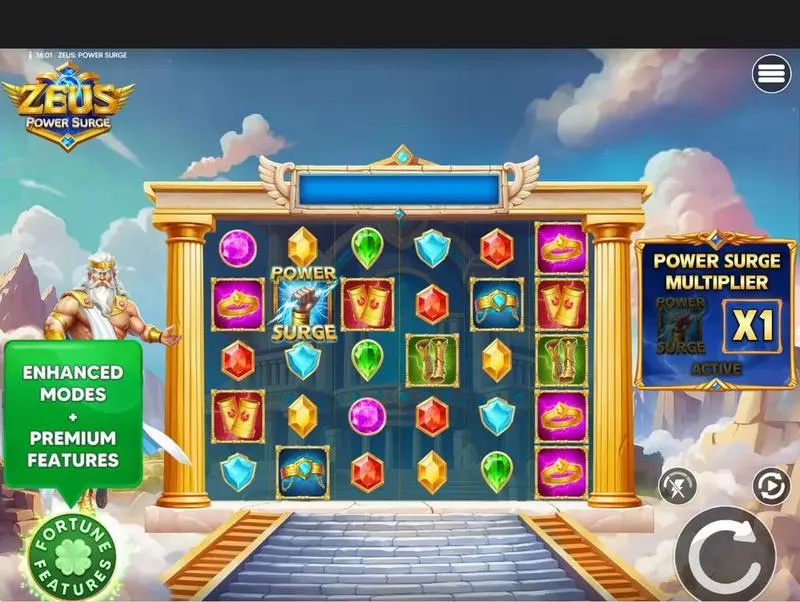 Zeus - Power Surge Fun Slot Game made by Four Leaf Gaming with 6 Reel 