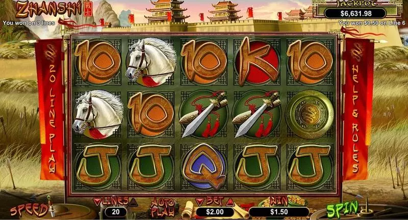 Zhanshi Fun Slot Game made by RTG with 5 Reel and 20 Line