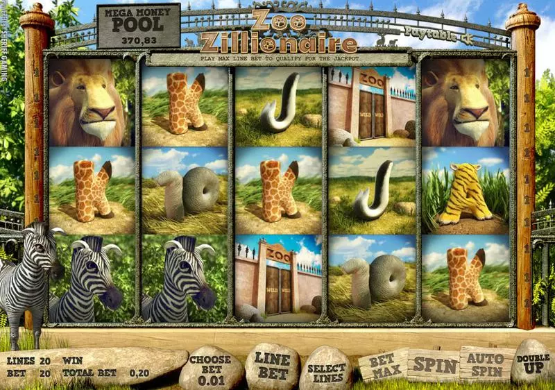 Zoo Zillionaire Fun Slot Game made by Sheriff Gaming with 5 Reel and 20 Line